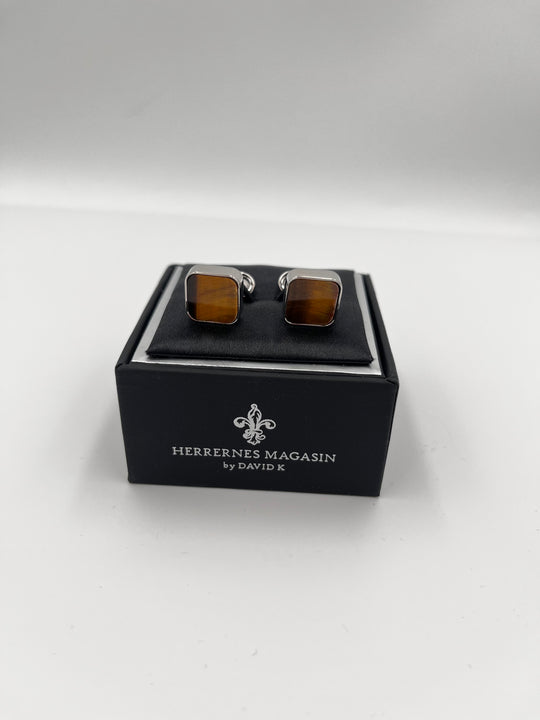 Cufflinks "ROUND BLACK" in silver/black