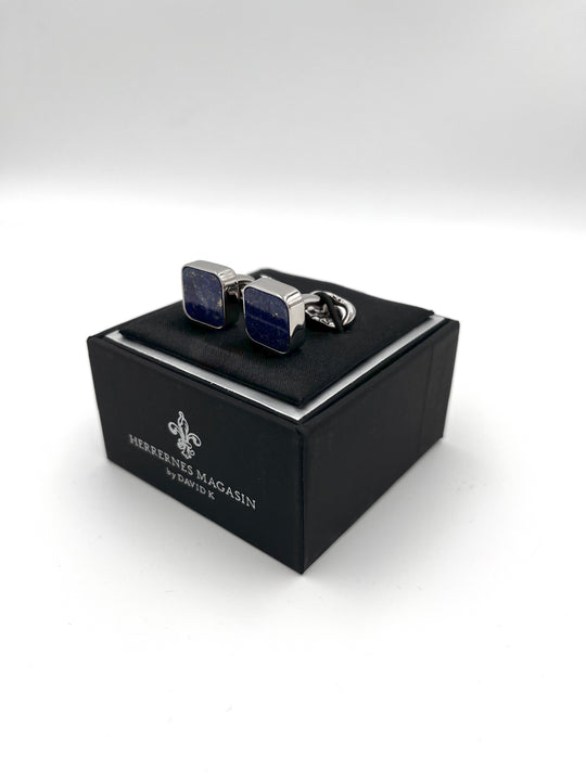 Cufflinks "ROUND BLACK" in silver/black