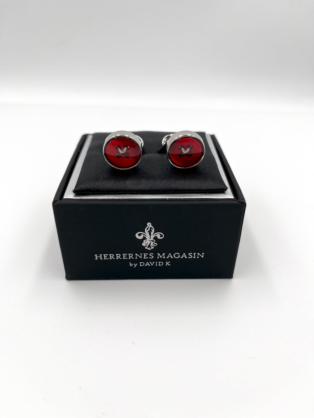 Cufflinks "ROUND BLACK" in silver/black