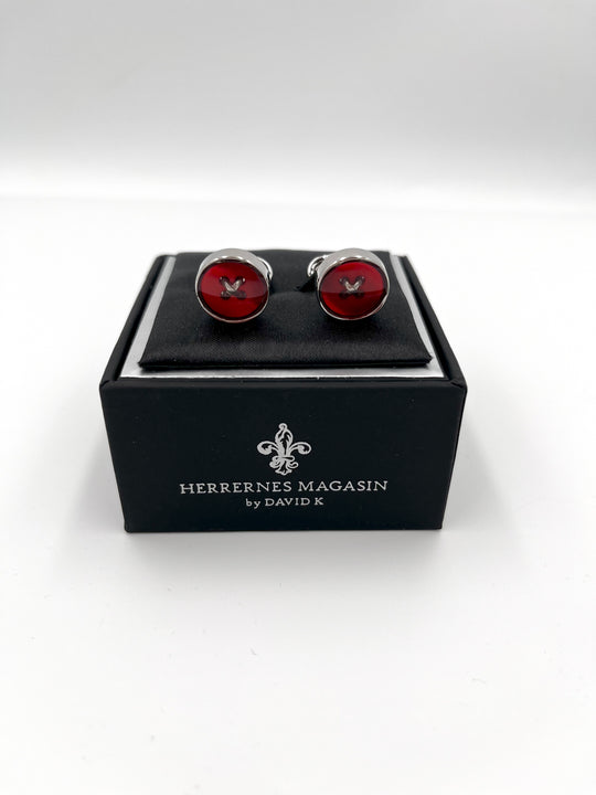 Cufflinks "ROUND BLACK" in silver/black