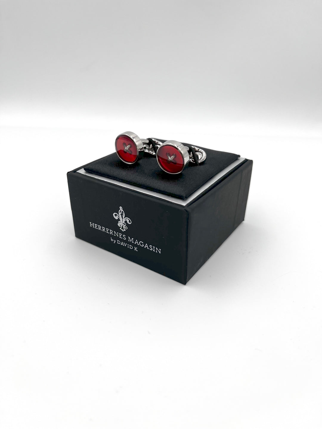 Cufflinks "ROUND BLACK" in silver/black