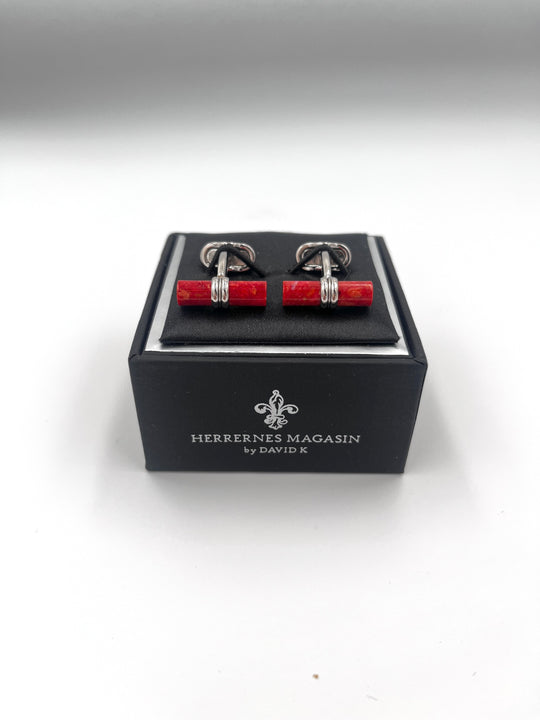 Cufflinks "ROUND BLACK" in silver/black