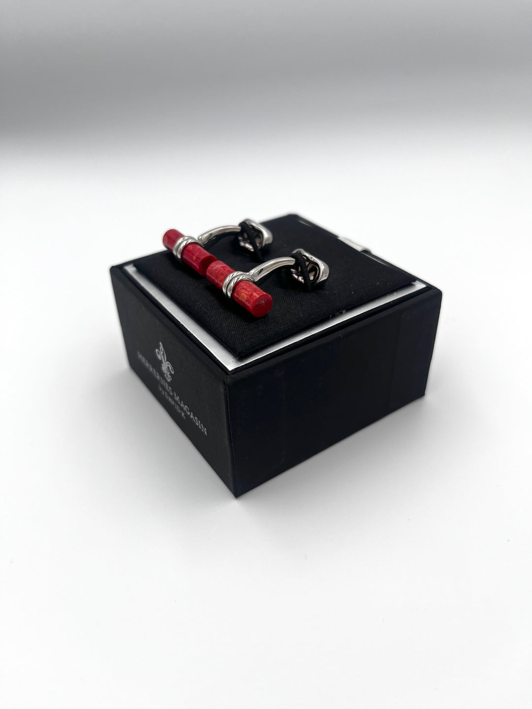Cufflinks "ROUND BLACK" in silver/black