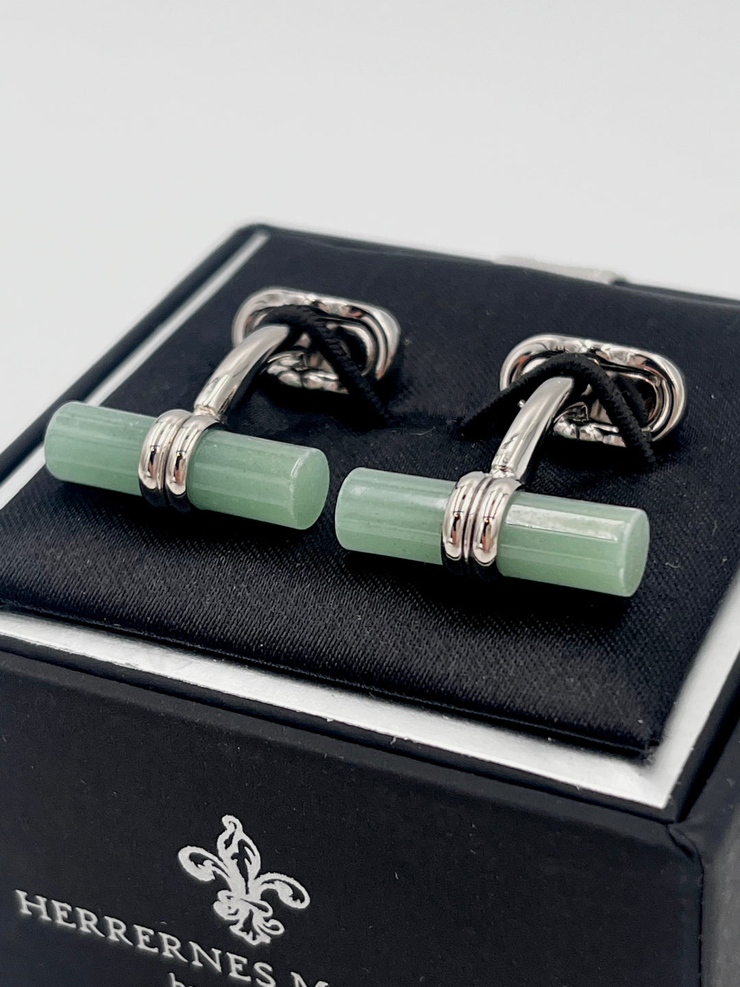 Cufflinks "ROUND BLACK" in silver/black