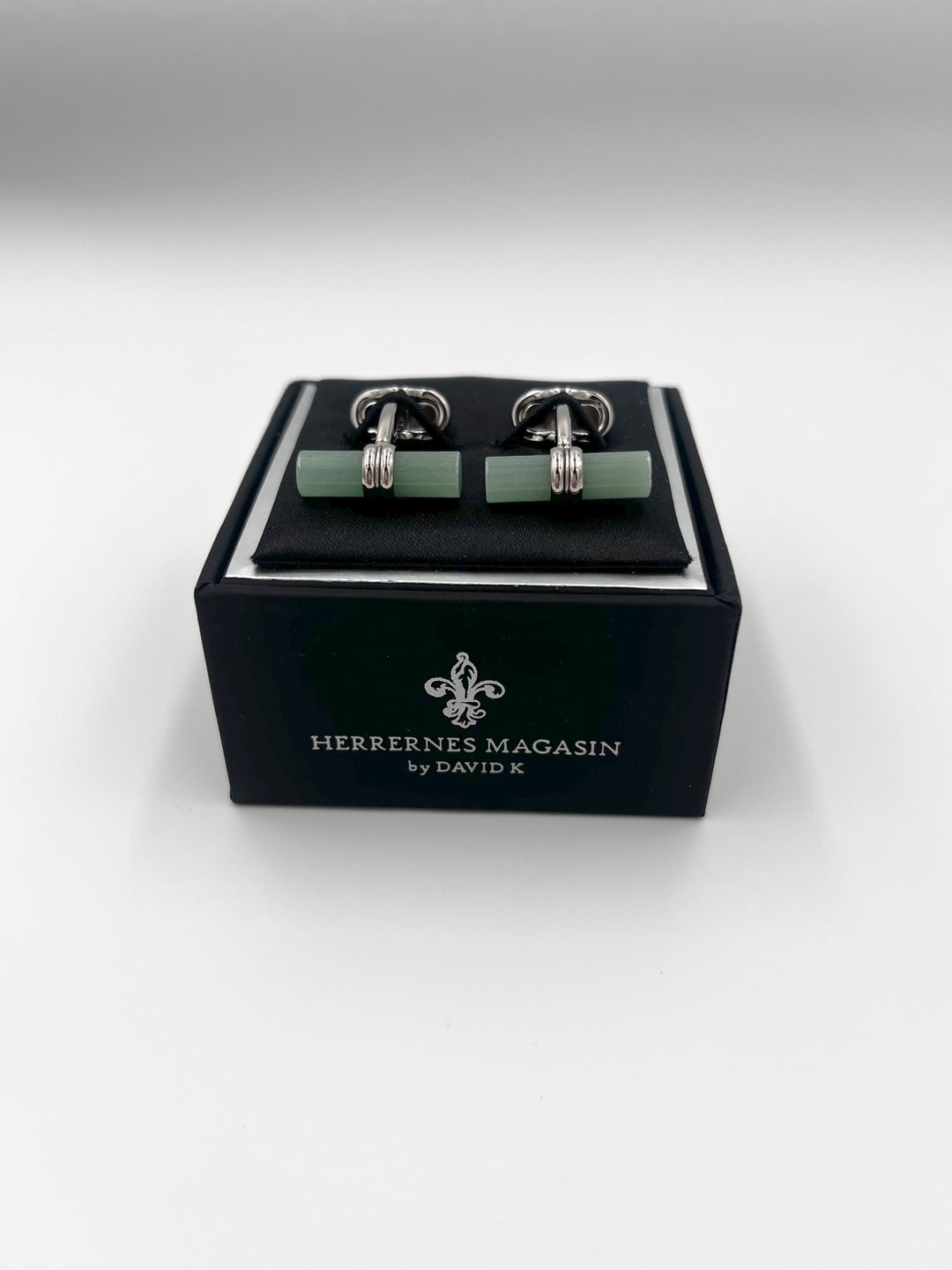 Cufflinks "ROUND BLACK" in silver/black