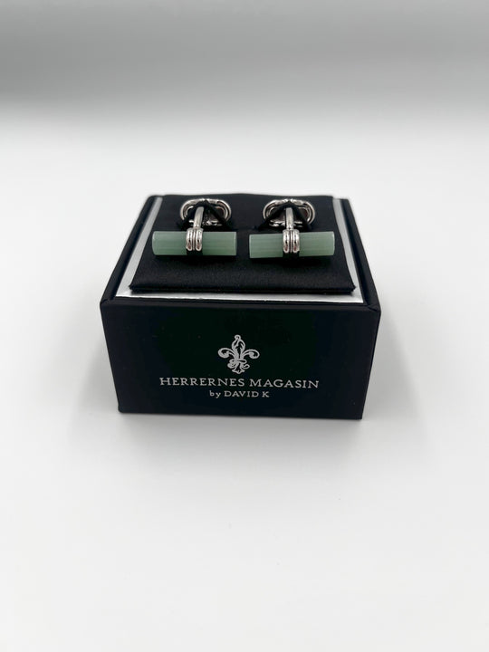 Cufflinks "ROUND BLACK" in silver/black