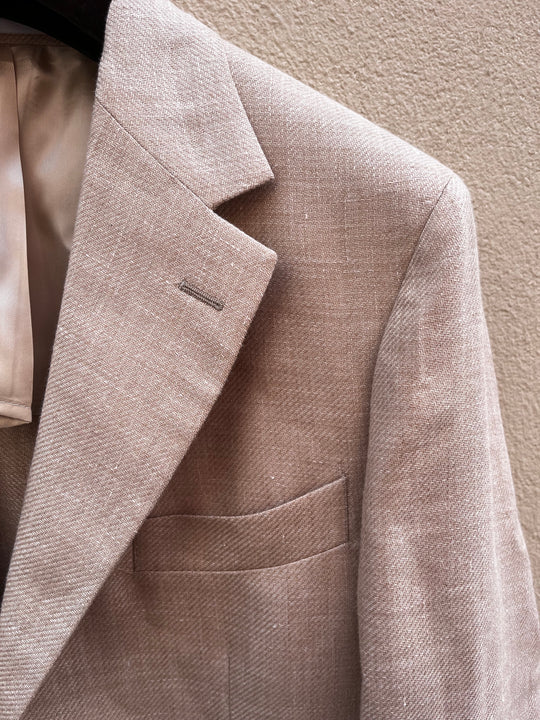 Sandfarvet herre blazer - notch revers