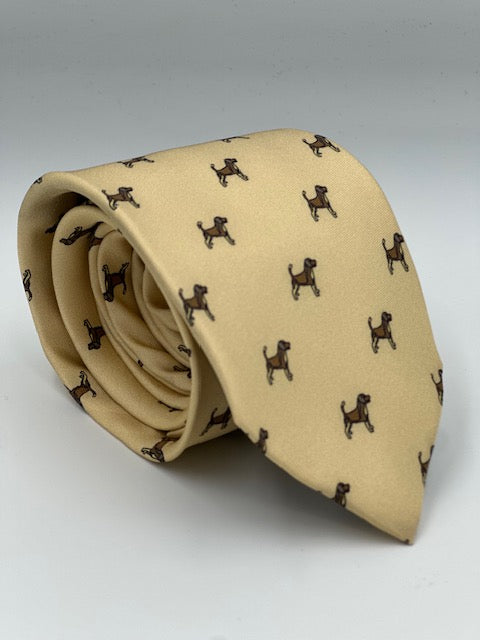 Slips  - Beige med brune hunde