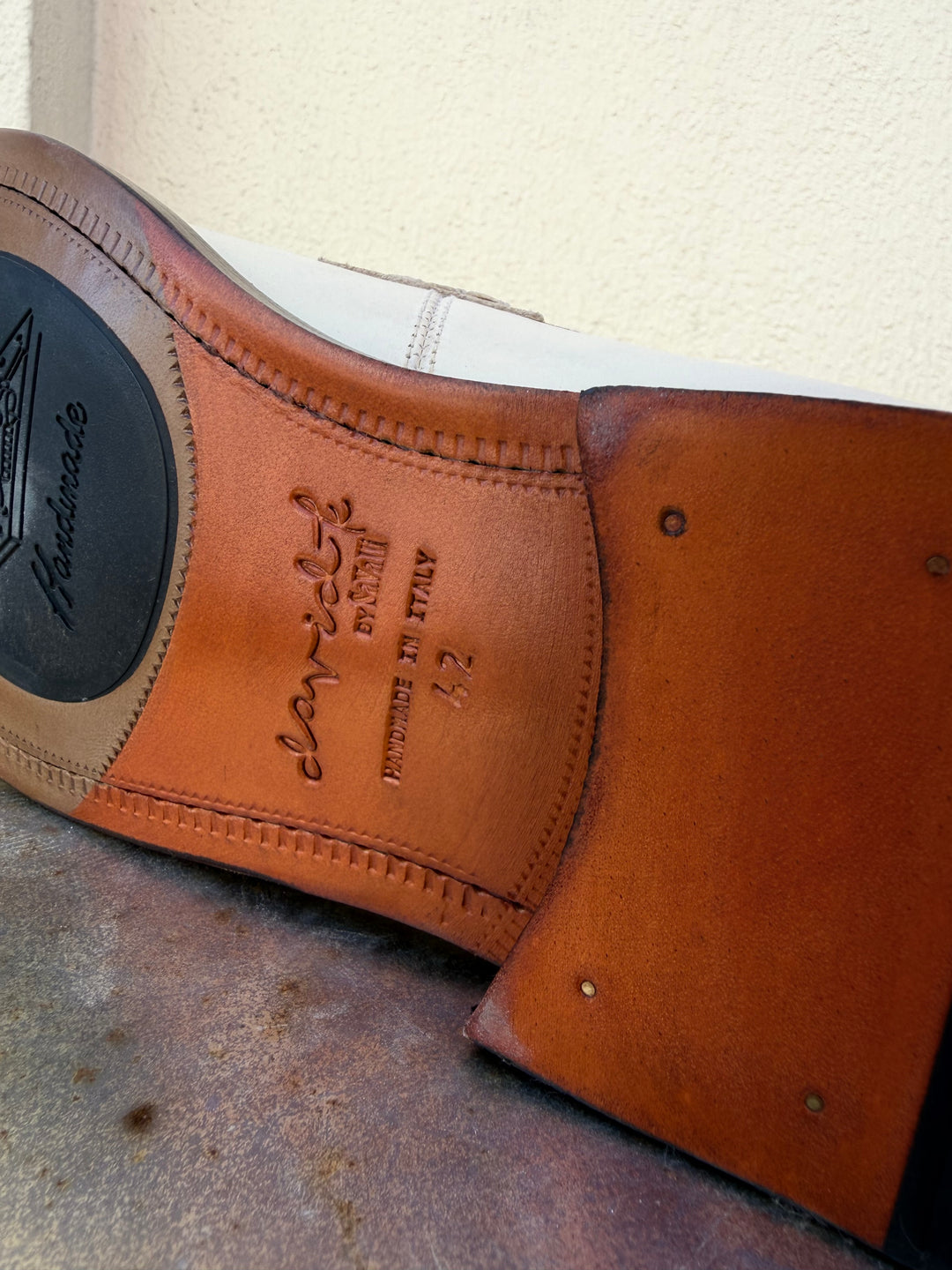 Cremefarvet penny loafer - by David K