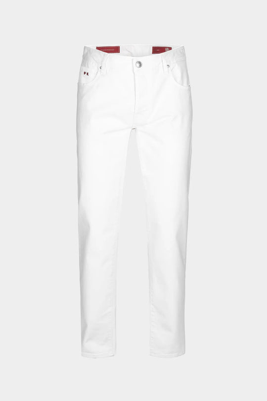 Hvide herrejeans i comfort stretch - slim fit
