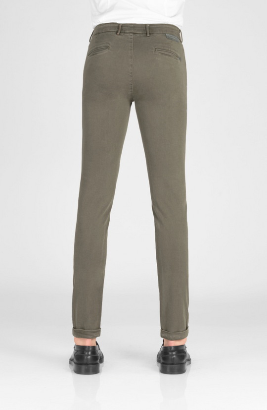 Regular fit Chino Herrebukser i farven Military