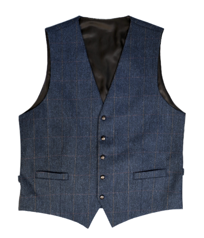 Tweed Vest Blu./Bro./Re.
