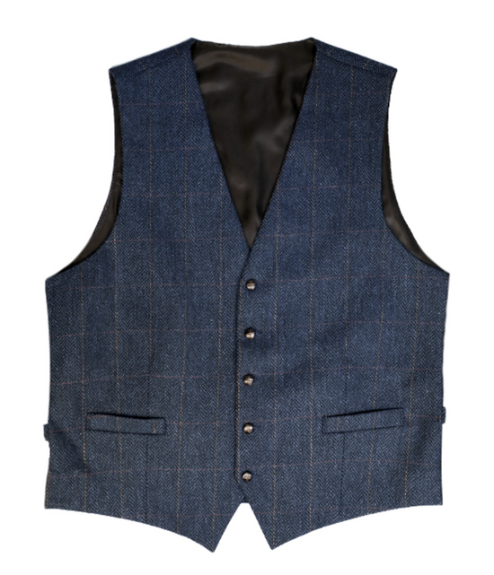 Tweed Vest Blu./Bro./Re.