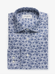 John Henric Skjorte Lyseblå med mønster