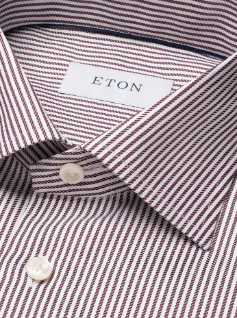 Eton Herreskjorte i Rød-stribet Signature Twill Shirt