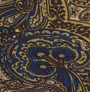 Neckertie Brun blå og gul og blå kant og mønster