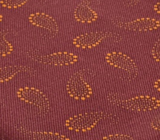 Pocketsquare i rød med orange paisley