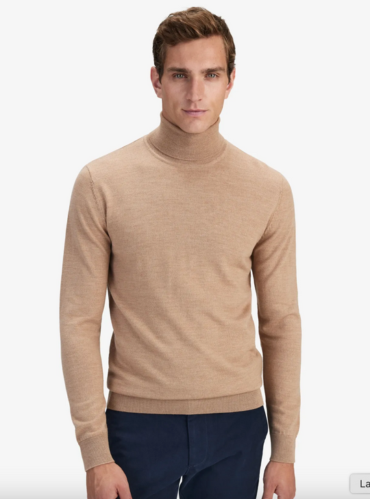 Beige Turtleneck i 100% Merinould