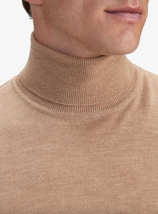 Beige Turtleneck i 100% Merinould