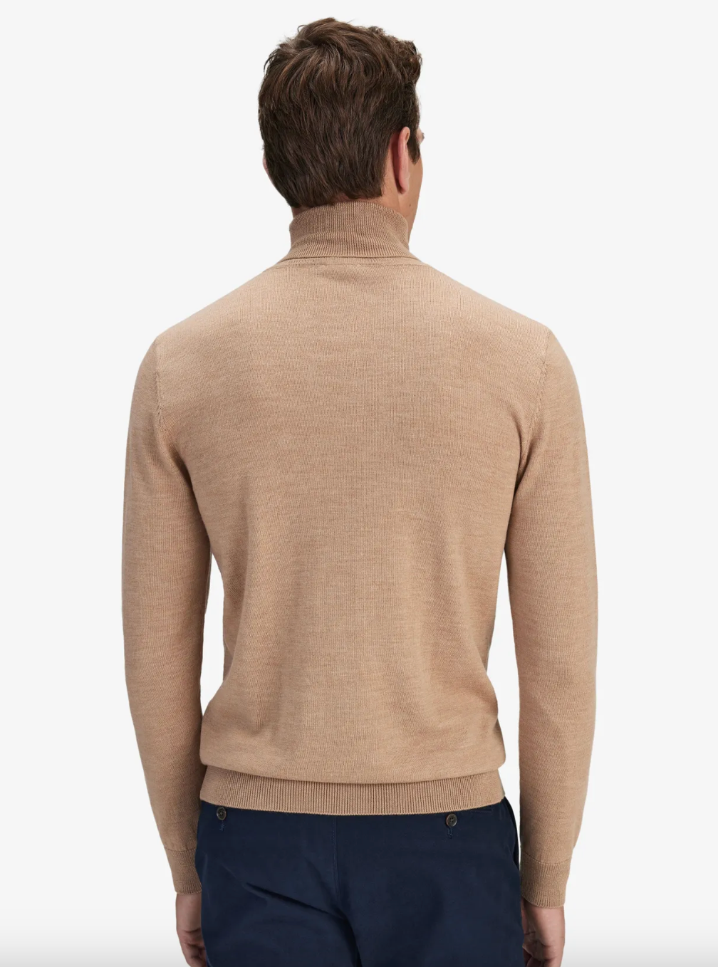 Beige Turtleneck i 100% Merinould