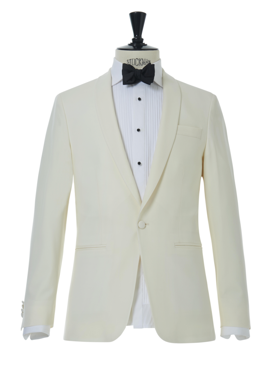 Herresmokingjakke, Dinnerjacket i Offwhite med sjalskrave