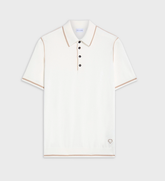 Off-White polo with beige detail