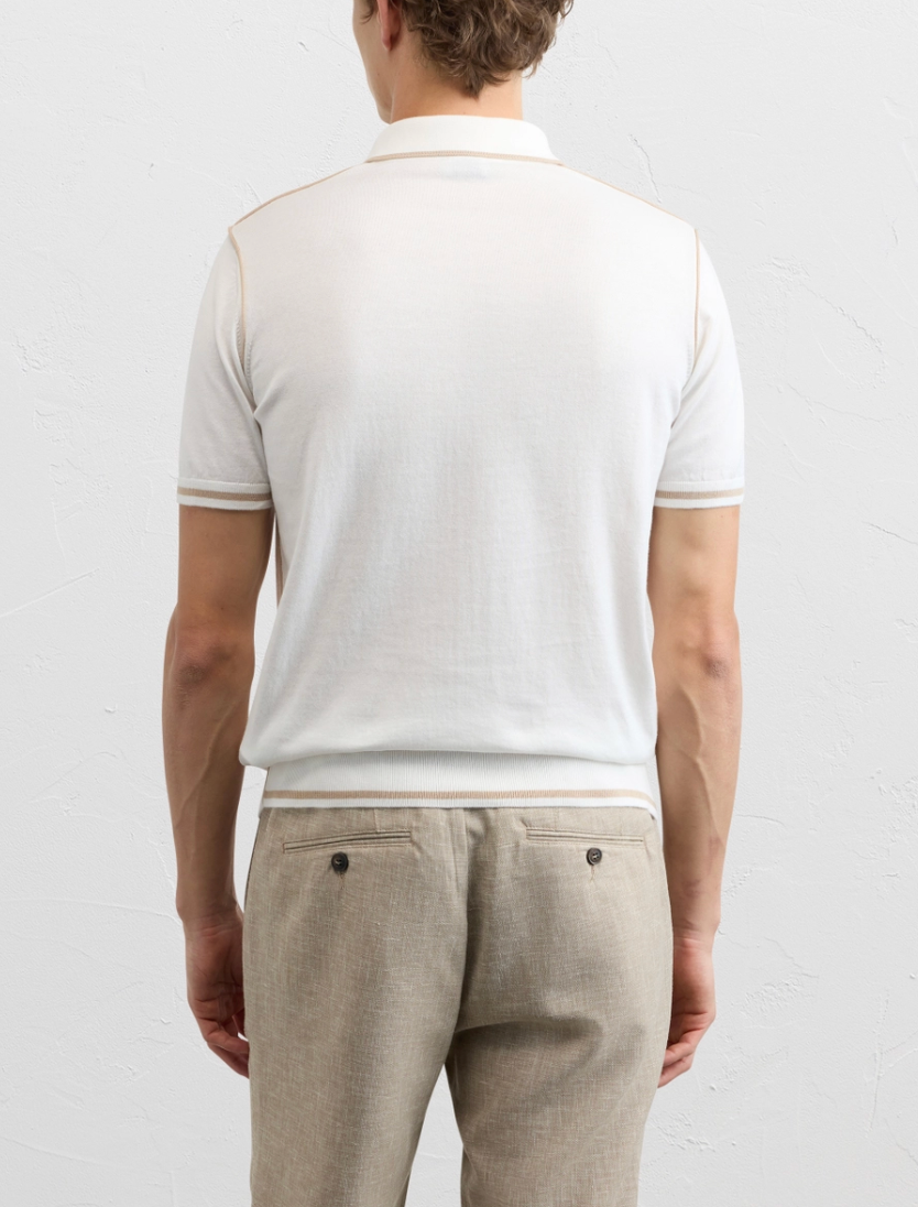 Off-White polo with beige detail