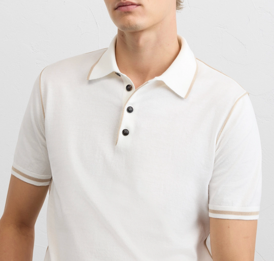 Off-White polo with beige detail