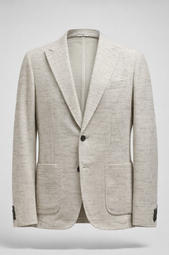 Strikket Blazer fra Pal Zileri i Beige meleret metervare