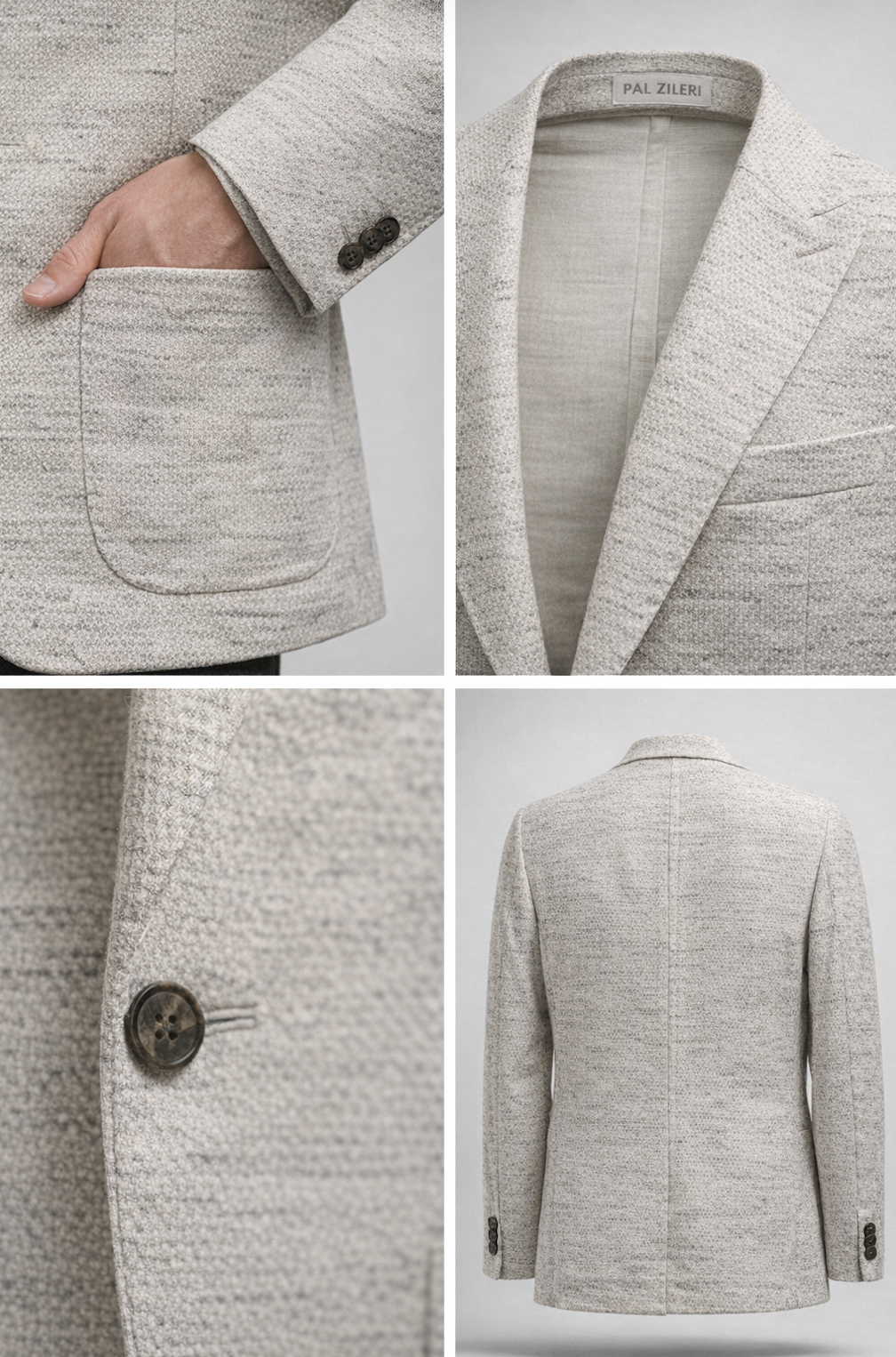Strikket Blazer fra Pal Zileri i Beige meleret metervare