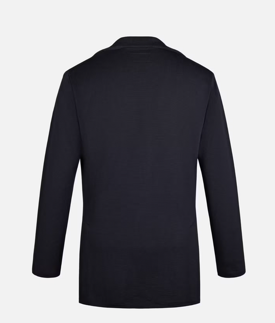 Navy italiensk strikblazer med påsyede lommer