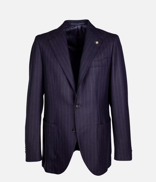 Flannels jakkesæt WIRKOMOZO Navy chalkstripe