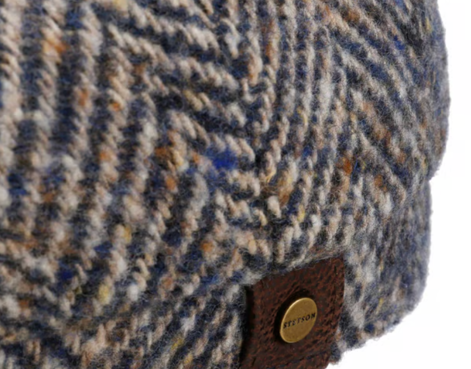Blå/grå  Newsboy hat Herringbone