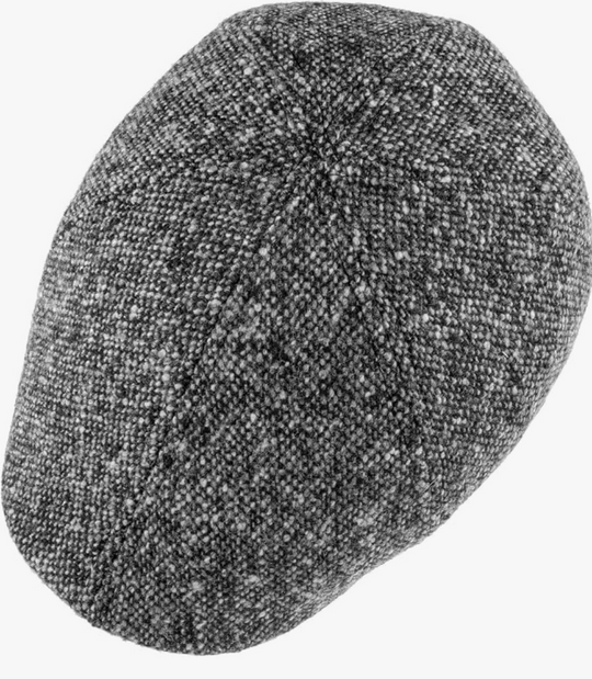 Grå boucle uld flatcap