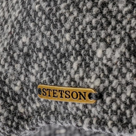 Grå boucle uld flatcap