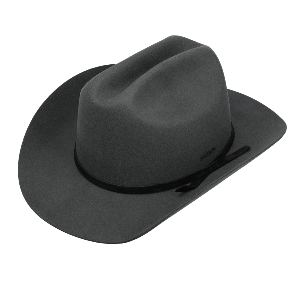 Cowboyhat i uld og cashmere i grå fra Stetson