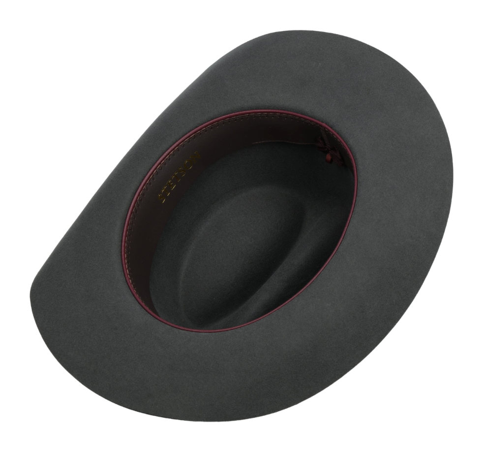 Cowboyhat i uld og cashmere i grå fra Stetson