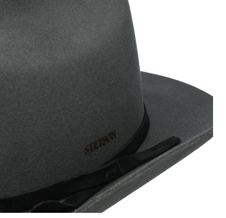 Cowboyhat i uld og cashmere i grå fra Stetson