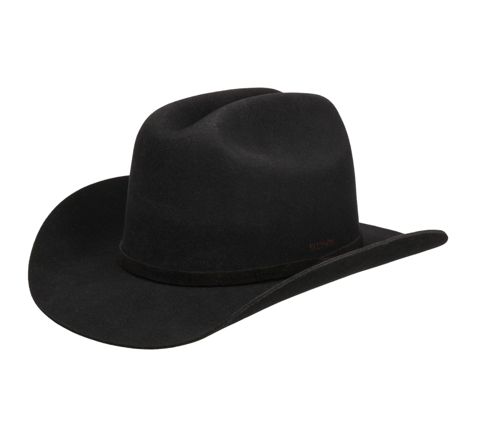 Cowboyhat i uld og pels i sort fra Stetson