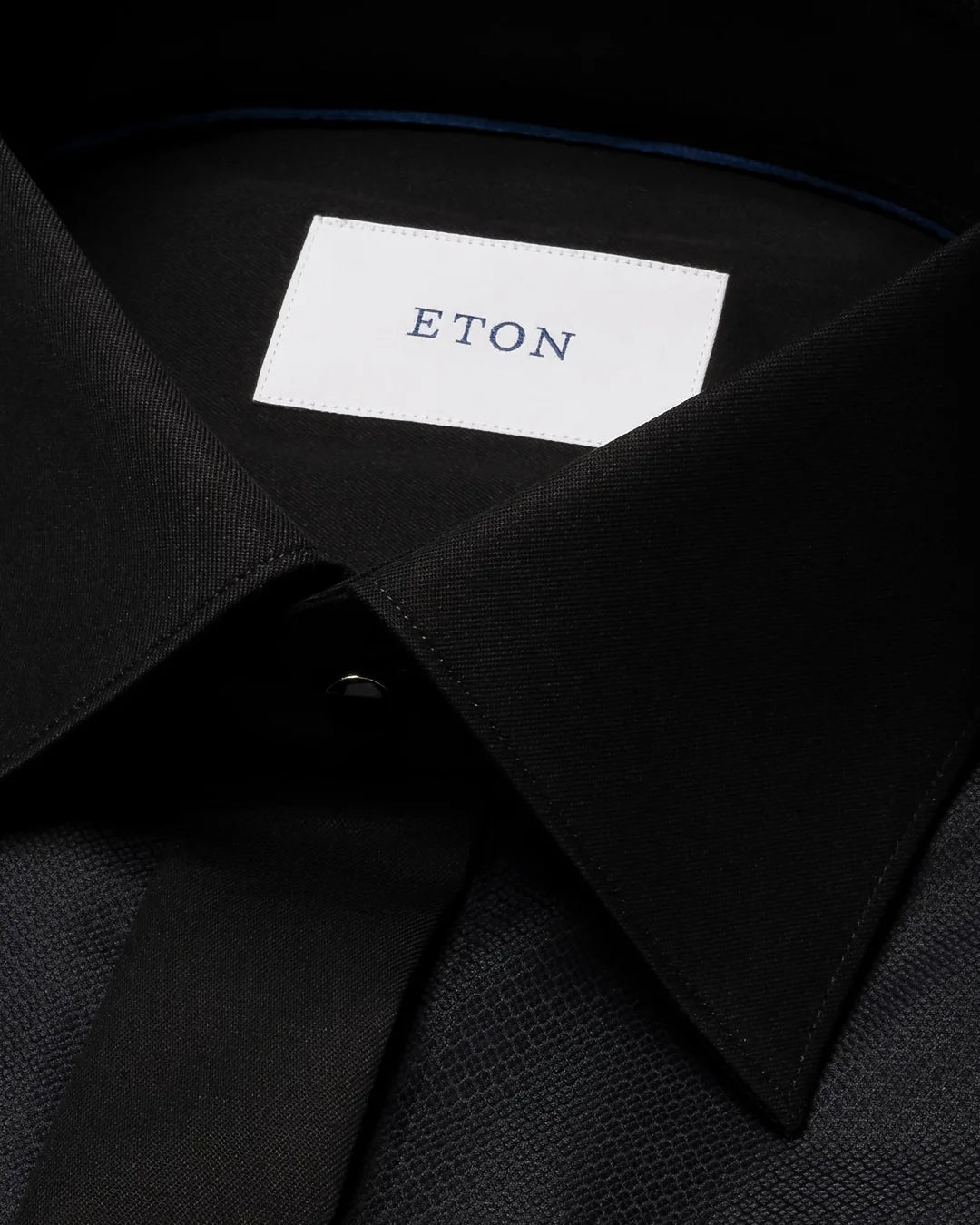 Eton smoking herreskjorte i sort dobby kvalitet
