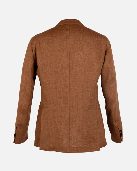 Blazer AMELLIUS karamelfarvet med sildebensmønster - Classic Fit