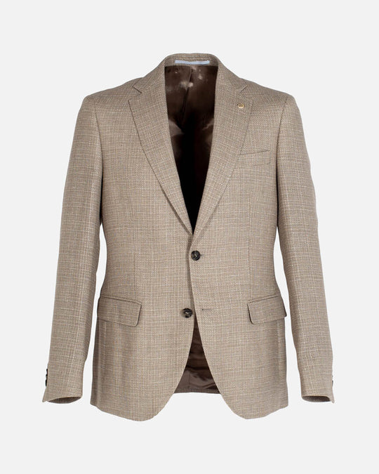 Blazer TYKO Beige i Hør og Uldblanding - Classic Fit