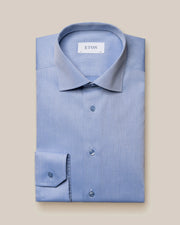 Royal Blue Eton herreskjorte med svagt mønster
