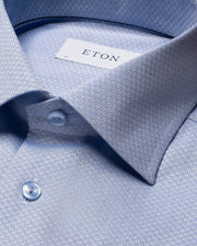 Royal Blue Eton herreskjorte med svagt mønster