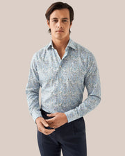 Eton Herresskjorte med paisleymønster i blå nuancer