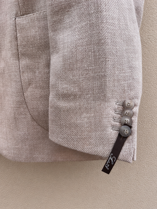 Sandfarvet herre blazer - notch revers