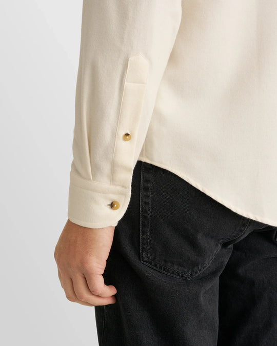 Cremefarvet flannel herreskjorte