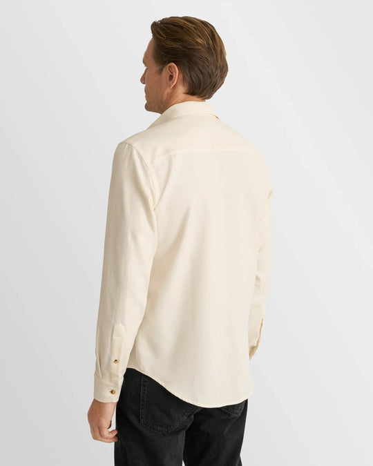 Cremefarvet flannel herreskjorte