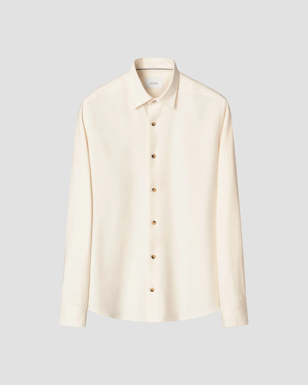 Cremefarvet flannel herreskjorte