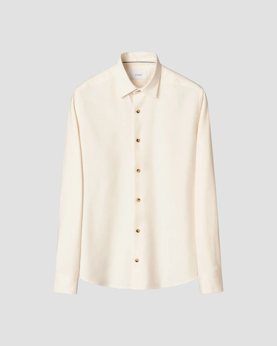Cremefarvet flannel herreskjorte